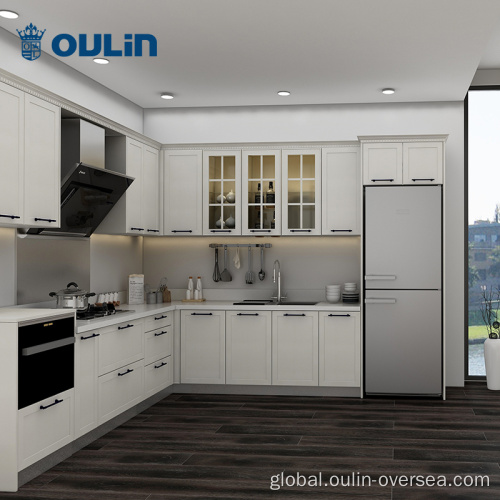 White Lacquer Kitchen Cabinets custom shaped paint door style kitchen cabinet storage Factory